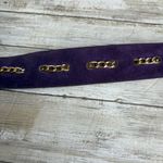 American Vintage VTG Loring & Paige Suede Belt Sz ML Purple Gold Chunky Chainlink Adjustable 80s Photo 10