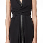 All Saints Jayda Silk Black Silk Full‎ Zip Sleeveless Mini Dress Size XS Photo 0