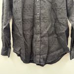 Everlane The Linen Eyelet Relaxed Long Sleeve Button Down Shirt in Black Sz 6 Photo 3