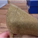 Stuart Weitzman  Anny 70 Heel Gold Noir Fabric Upper Size 7 NIB Stylish Dressy Photo 8