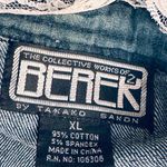 Berek 2 Rhinestone & Cameo Button Jean Jacket By Takako Sakon Size XL Blue Photo 15