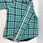 Orvis Flannel Blue Teal Plaid Fleece Lined Shacket Snap Front Size M Photo 9
