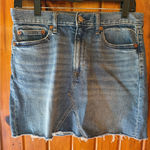 Gap Denim Skirt Frayed Hem Blue Jean Mini Casual‎ Everyday  Denim Size 28 Photo 0