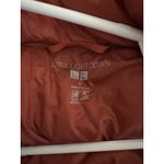 Uniqlo Ultra Light Down Vest Medium Orange Puffer Full Zip Quilted Packable Hike Photo 2