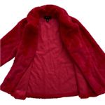 Melissa Paige Coat Faux Fur Red Soft Warm Holiday Teddy Jacket Size Small Photo 10