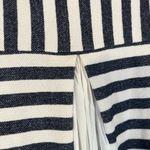Sanctuary  Navy Blue & White Striped Split Back Short Sleeve Blouse Women Sz S Photo 8