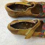 Socofy Leather 7 Mary Jane Shoe Flower Embossed Blue Yellow Green Platform Brown Photo 15