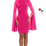Elegant Pink Cape Sleeve Dress NWT Photo 6