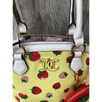 Juicy Couture | Yellow Strawberry Print Satchel Bag w/ Coin Pouch Charm Photo 3