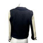 AQUA Boucle Contrast Cream Black Tweed Colorblock Long Sleeve Blazer Jacket S Photo 2
