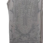 Sundance Embroidered Beaded Silk Shift Dress Ivory Sleeveless Size S Boho Photo 0