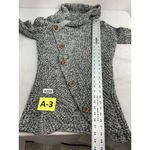 Womans Assymetric Long Sleeve Pullover Sweater Medium Black Gray Cowl Neck Photo 4