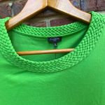 Talbots NEW/TAGS MP Vibrant Green Braided crew neck Short Sleeve soft tee Photo 2