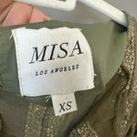 MISA Los Angeles  Green/Gold Metallic Sedona Shimmer Ruffled Short Sleeve Blouse Photo 2