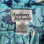 Anthony Richards Sleeveless Floral MuuMuu 2X Blue Cotton House Dress Pockets Photo 5