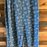 Eddie Bauer Vintage 90s Denim Embroidered Button Front Maxi Dress Size XL Tall Photo 2