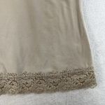 Cato Y2K Medium M Beige Cami Tank Top Lace Neck Bottom Trim Boho Whimsy Coquette Photo 3