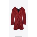 ZARA red print short dress Small 0003/368 Photo 3