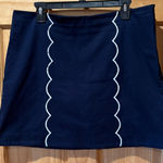 Crown & Ivy  Navy Blue Skort with White scalloped Trim women’s size 12 Photo 0