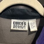 Rare Chico’s Silk Kimono Top Purple Printed Boho Chic Eclectic Size 2 Photo 8