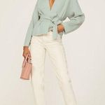 Marissa Webb Mint Green Blue Wool Ribbed Knit Cardigan Wrap Sweater Size Small Photo 0