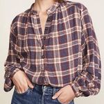 Free People Northern Bound Plaid Popover Button Up Top Small Fall Photo 0