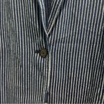 J.Crew Mercantile Women's Blue Striped Cotton Single Button Blazer Jacket Photo 5