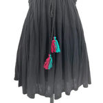 Free People  Lovers Cove Embroidered Tassel Mini Dress in Black Size XS‎ Photo 6