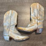 Frye  Silver Brushed Leather Cowboy Boots Photo 0