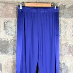 St. John Women's Blue Side Panel Satin Trim Pants Pull On Size Small Lightweight Photo 5