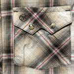 Wrangler ‎ Brown and Cream Long Sleeve Pearl snap Down Shirt vtg Photo 5