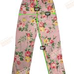 Lauren Ralph Lauren Pink Roses Floral Ankle Pants Mid Rise 26 Inseam Size 6 Photo 3