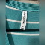 Zenana Outfitters  Turquoise and White Striped Cardigan Photo 2