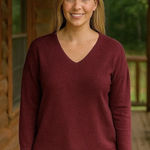 J.Crew NEW  V-Neck Wool Blend Lightweight Long Sleeve Cabin Holiday Cozy XS Photo 0