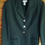 Talbots 8 Black Lined Linen Blend Blazer Jacket Funeral Photo 0