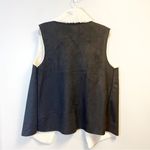 Madison & Lola Faux Suede Black Vest w/ Faux Shearling Lining Open Front 2X NWOT Photo 3