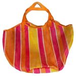 Summer Stripped Beach Mesh Net Shoulder Shopping Bag Orange Photo 0