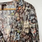 ETHYL Multi Color Funky Abstract Leopard Print 2 Button Blouse Size S Photo 1