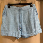 Cynthia Rowley  Sky Blue Linen High Waist Shorts Photo 0