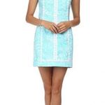 Lilly Pulitzer Mcfarlane Embroidered Stretch Shift Seaside
Aqua Dress Size 2 Photo 0
