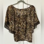 AMBIANCE Apparel Women's Animal Print Blouse Size Large Brown Photo 1