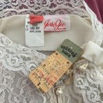 Vintage 70s Jerri Gee Lace Velvet Dress Sz Small Deadstock Small Pearl Button Pink Photo 5