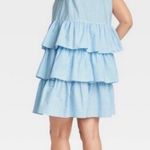 Who What Wear  blue white gingham tiered dress size XS Photo 2