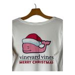 Vineyard Vines  Shirt Women Medium White‎ Long Sleeve Christmas Whale Pocket Tee Photo 6