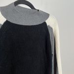 525 America  color block greyscale mock neck sweater Photo 1