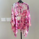 Johnny Was NWT  KATIA Silk Floral Irregular Oversized Blouse Size L/XL Pink Photo 2