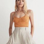 Madewell Orange Corset Crop Knit Sweater Tank Fresco Size Small Photo 0