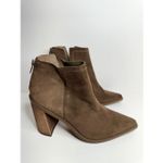 Vince Camuto  Ankle Boots Size 9.5 Brown Back Zip Squared Block Heel Photo 3
