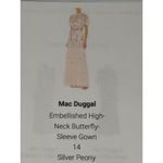 Mac Duggal NWT Floral Sequined Embellished High Neck Butterfly Sleeve Gown SZ 14 Photo 9