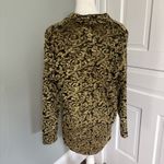 Diane Von Furstenberg Vintage  DVF Blouse Button Up Black Gold Velvet Medium Photo 2